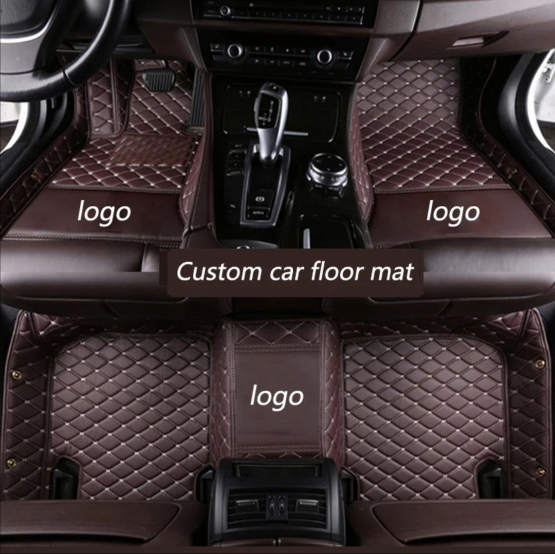 Car foot mat based on measure with a knitted logo/name
