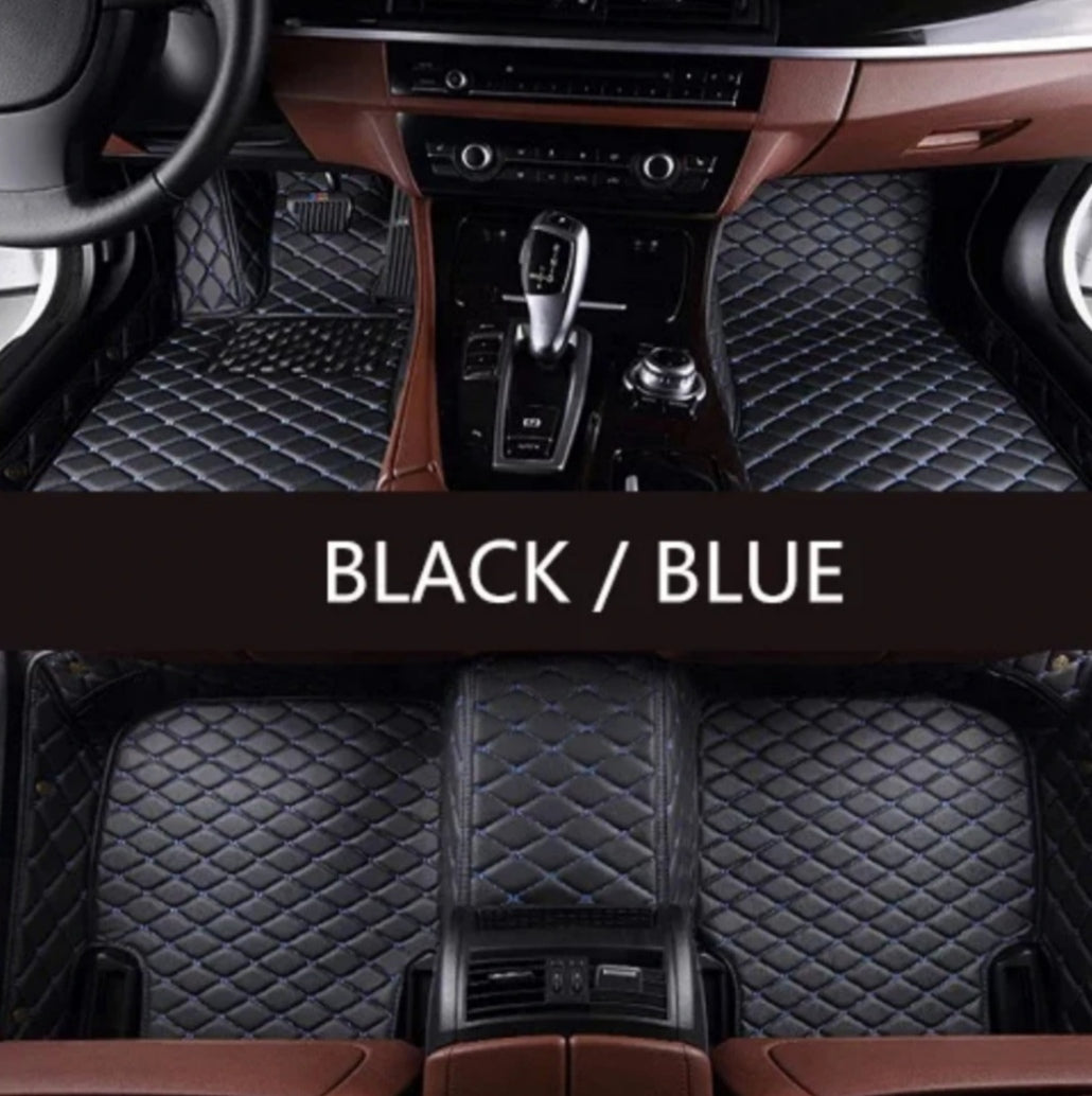 Car foot mat based on measure with a knitted logo/name
