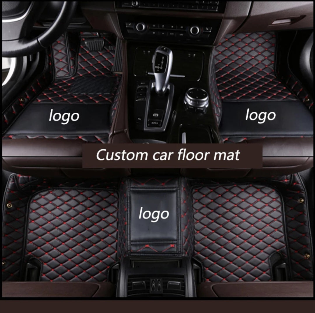 Car foot mat based on measure with a knitted logo/name