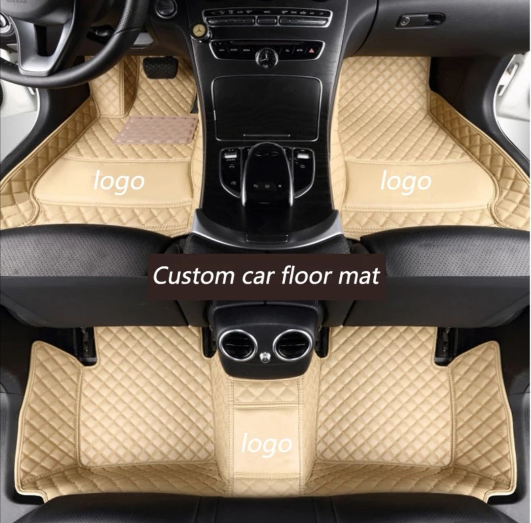 Car foot mat based on measure with a knitted logo/name